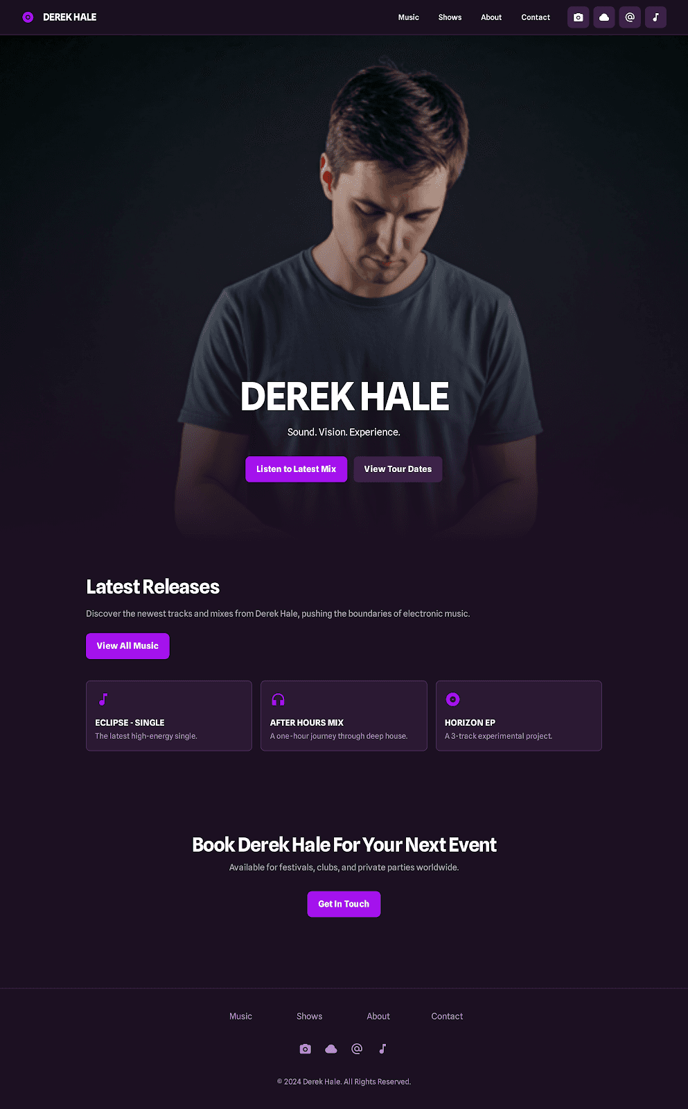 DJ & Music Artist Website