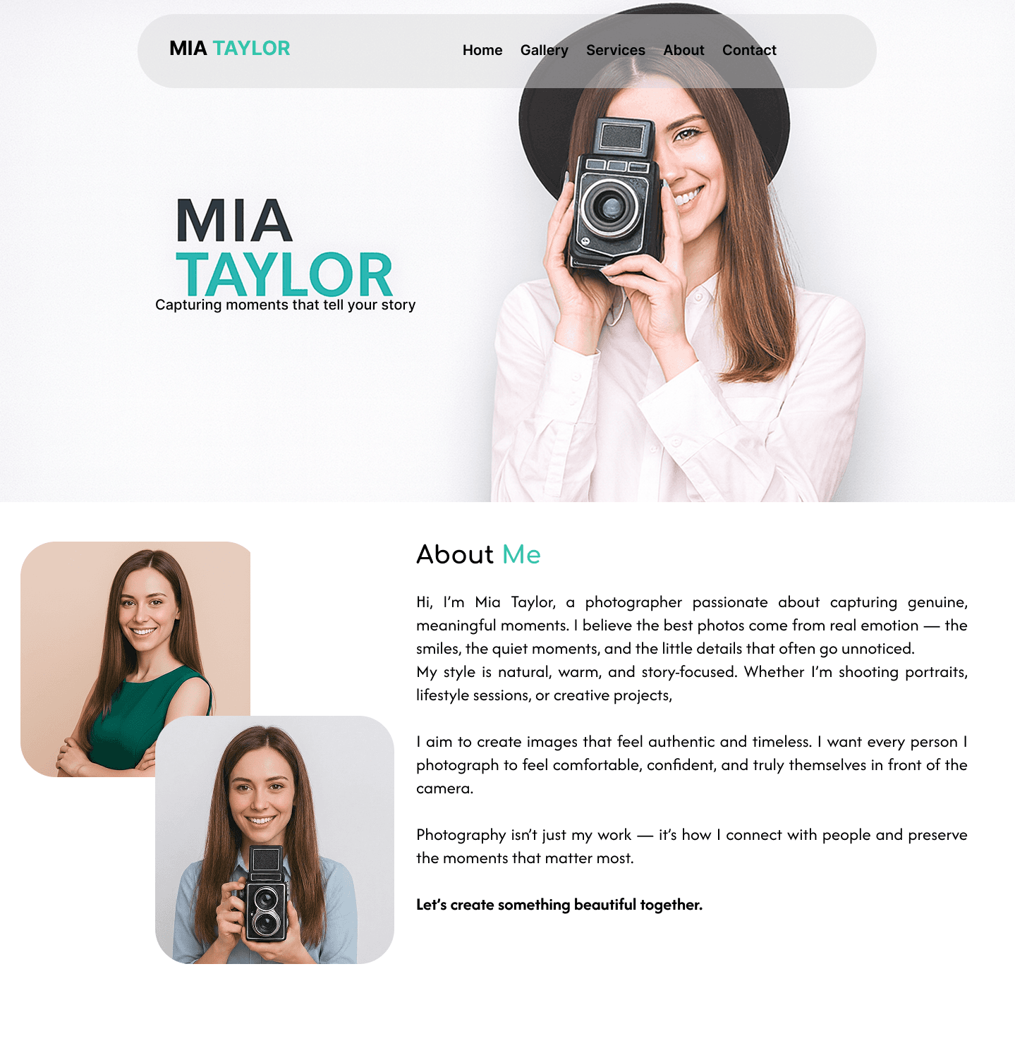 Minimalist Photographer Portfolio