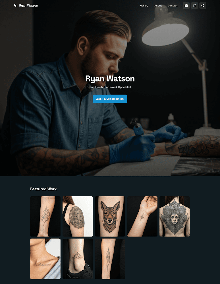 Creative Tattoo Studio Website